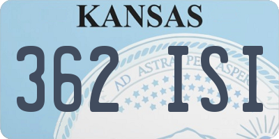 KS license plate 362ISI