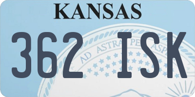 KS license plate 362ISK