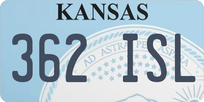 KS license plate 362ISL