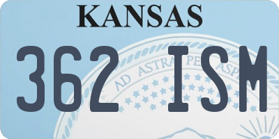 KS license plate 362ISM