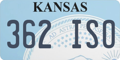 KS license plate 362ISO