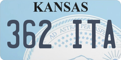 KS license plate 362ITA