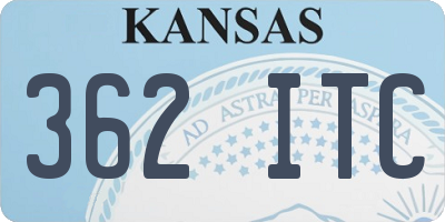 KS license plate 362ITC