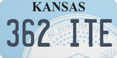 KS license plate 362ITE