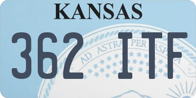 KS license plate 362ITF