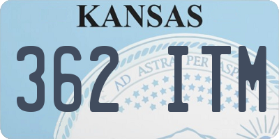 KS license plate 362ITM