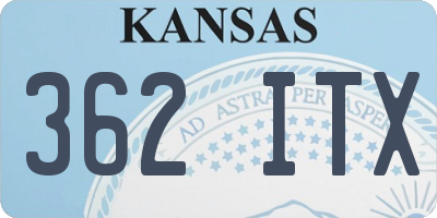 KS license plate 362ITX