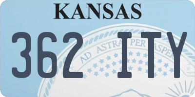 KS license plate 362ITY