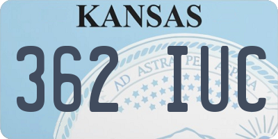 KS license plate 362IUC