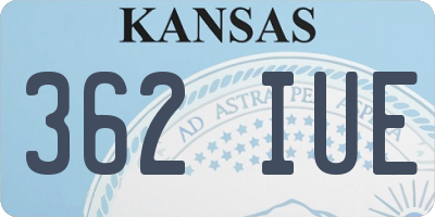 KS license plate 362IUE