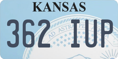 KS license plate 362IUP
