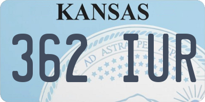 KS license plate 362IUR