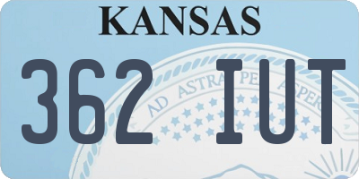 KS license plate 362IUT
