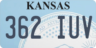 KS license plate 362IUV
