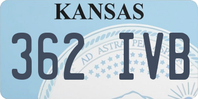 KS license plate 362IVB