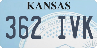 KS license plate 362IVK
