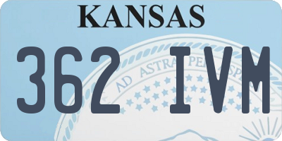KS license plate 362IVM
