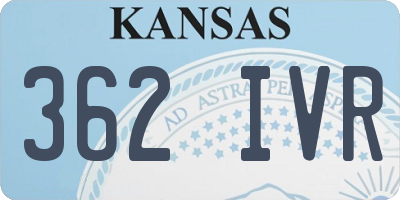 KS license plate 362IVR