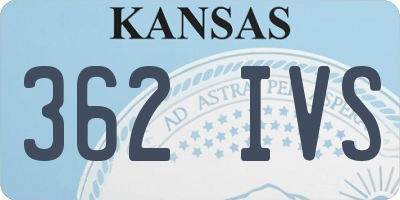 KS license plate 362IVS