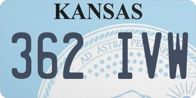 KS license plate 362IVW