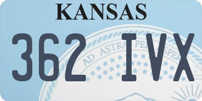 KS license plate 362IVX