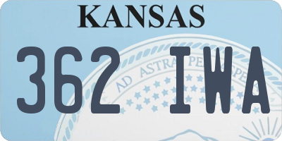 KS license plate 362IWA