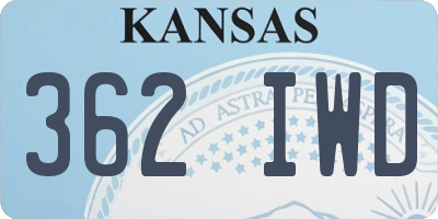 KS license plate 362IWD