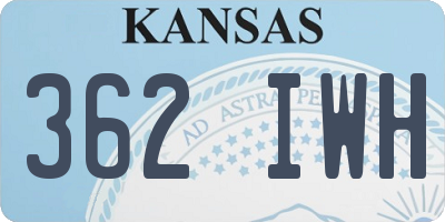 KS license plate 362IWH