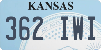 KS license plate 362IWI