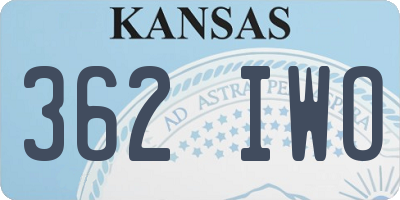 KS license plate 362IWO