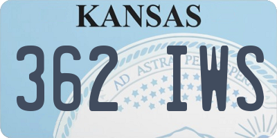 KS license plate 362IWS