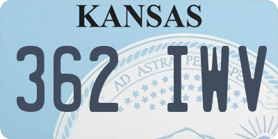 KS license plate 362IWV
