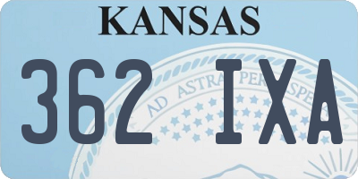 KS license plate 362IXA
