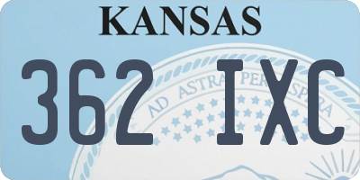 KS license plate 362IXC