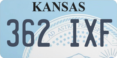 KS license plate 362IXF