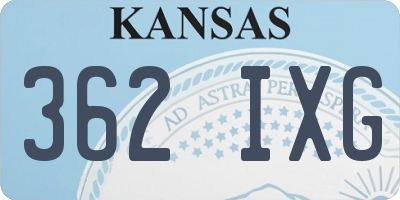 KS license plate 362IXG