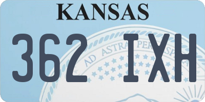 KS license plate 362IXH