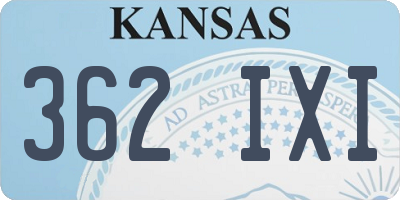 KS license plate 362IXI