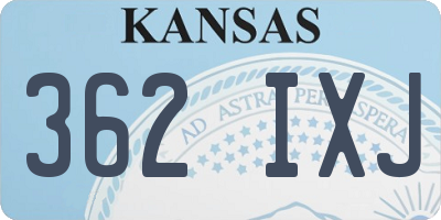 KS license plate 362IXJ