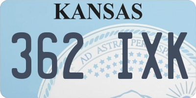 KS license plate 362IXK