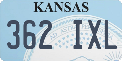 KS license plate 362IXL