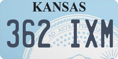 KS license plate 362IXM