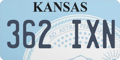 KS license plate 362IXN