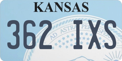 KS license plate 362IXS