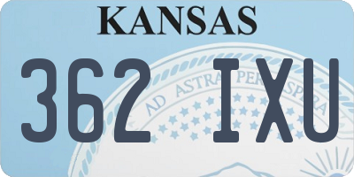 KS license plate 362IXU