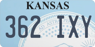 KS license plate 362IXY