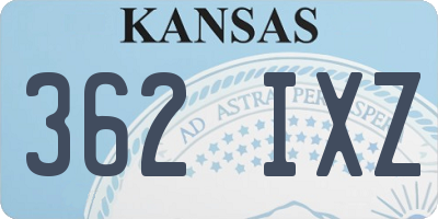 KS license plate 362IXZ