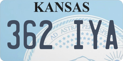 KS license plate 362IYA
