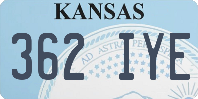 KS license plate 362IYE