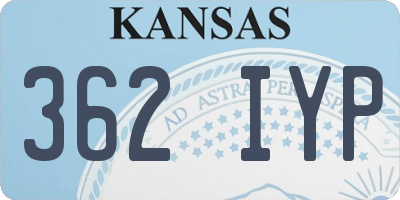 KS license plate 362IYP
